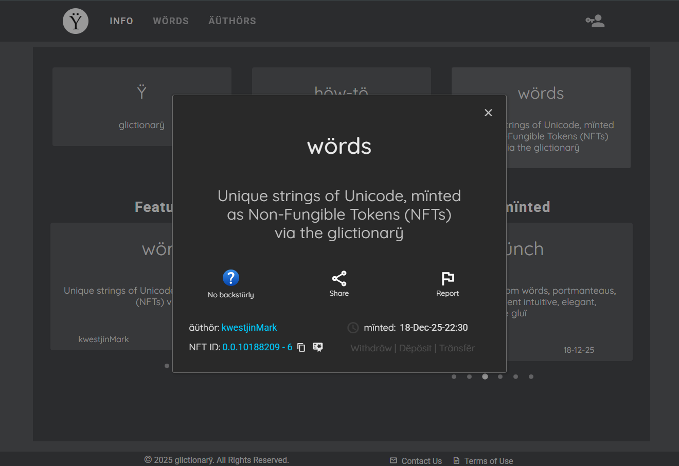 wörd details pop-up